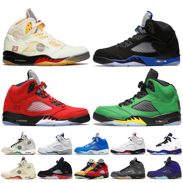 

5 what the fire red 5s mens basketball shoes muslin black white grape fresh prince flint sports sneakers trophy room man training outdoors