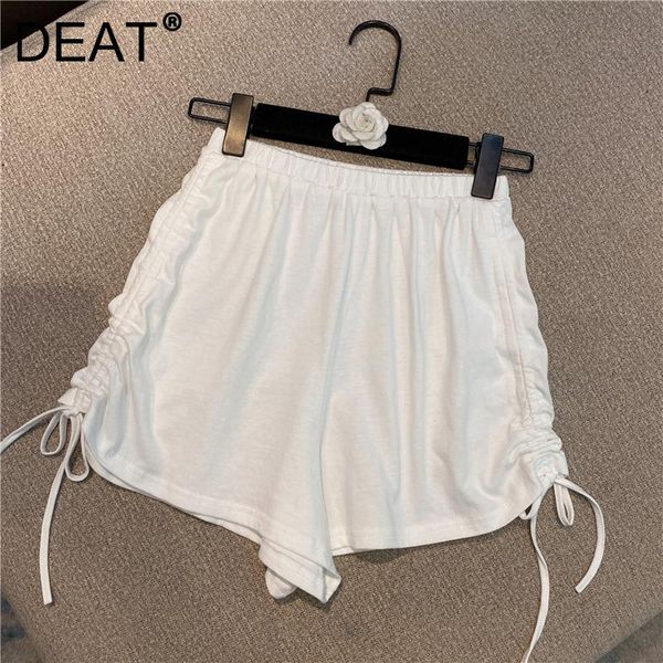 

women's shorts deat 2021 arrivals summer fashion women clohte pleated drawstring high waist elastic female tide s wr69201l, White;black