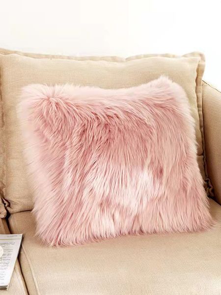 

Custom imitation wool winter plush pillow Sofa Bed Home 45&45cm