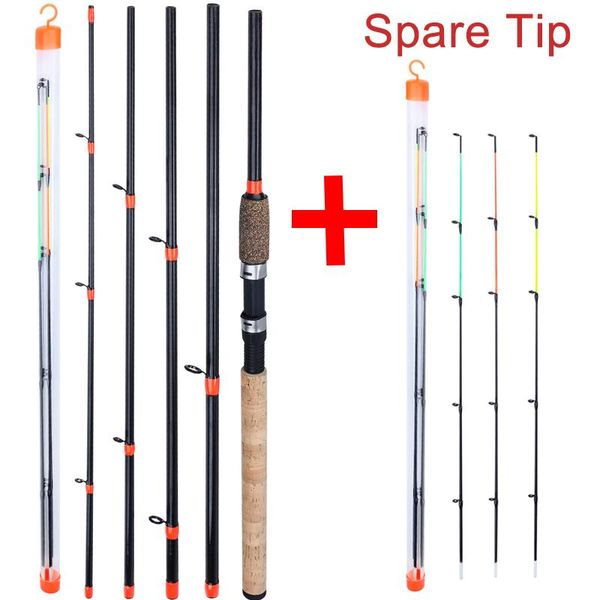 

sougayilang feeder fishing rod lengthened handle 6 sections l m h power carbon fiber travel tackle boat rods