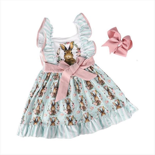 

baby girls clothes cotton girl dresses ruffles belt leopard bunny milk silk knee length floral kids clothing, Red;yellow