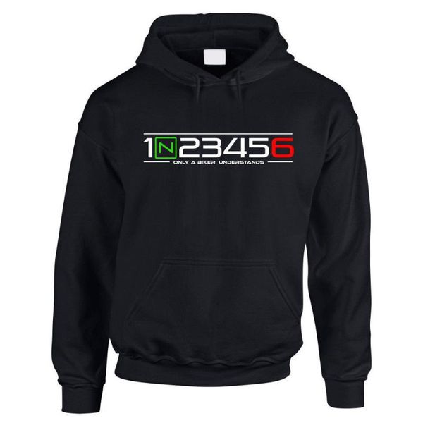 

men's hoodies & sweatshirts 1n23456 1 n 2 3 4 5 6 motorcycle motorbike gear shift hoodie hooded hoody gears winter fashion cotton fleec, Black