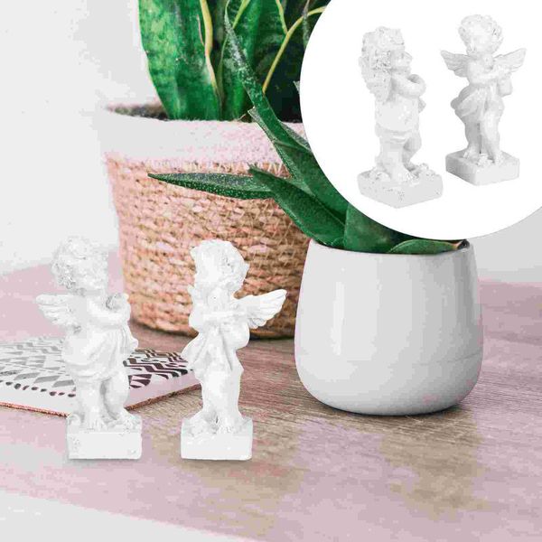

candle holders 2pcs miniature ornaments mini angel column house garden decoration