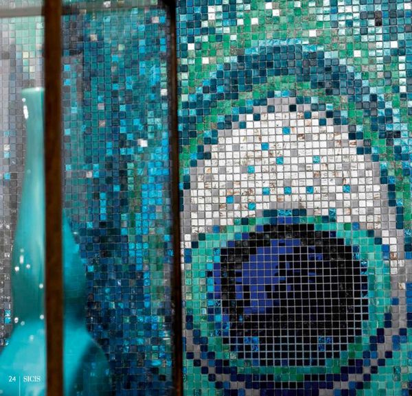 

wallpapers factory blue peacock pattern glass mosaic backsplash tile wall mural el sofa background entrance way bathroom