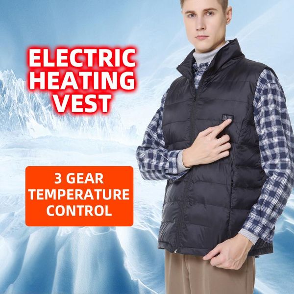 

men's jackets 2021 winter mens usb heating thermal clothing electrical cotton warm long sleeve down heated jacket women fishing hunting, Black;brown