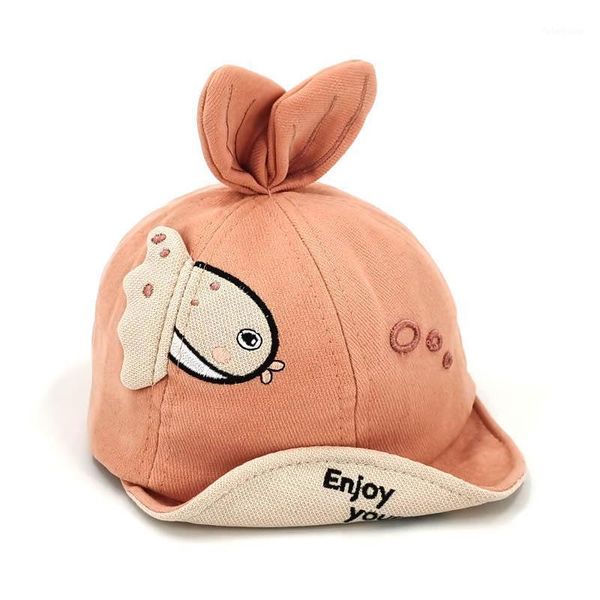

caps & hats cartoon little fish autumn and winter corduroy soft brim thick hat for children1, Yellow