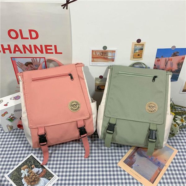 

backpack preppy style multifunction waterproof nylon women insert buckle small schoolbag pouch travel crossbody bag for