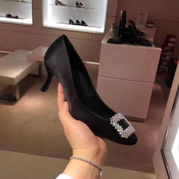 

dress shoes kmeioo summer elegant wedding round toe high heels jeweled pumps shallow thin, Black