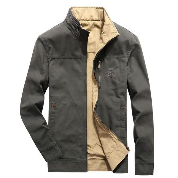 

men's jackets 2021 double-wear military jacket men brand cotton autumn outwear windbreaker mens and coats jaqueta masculina m-4xl, Black;brown