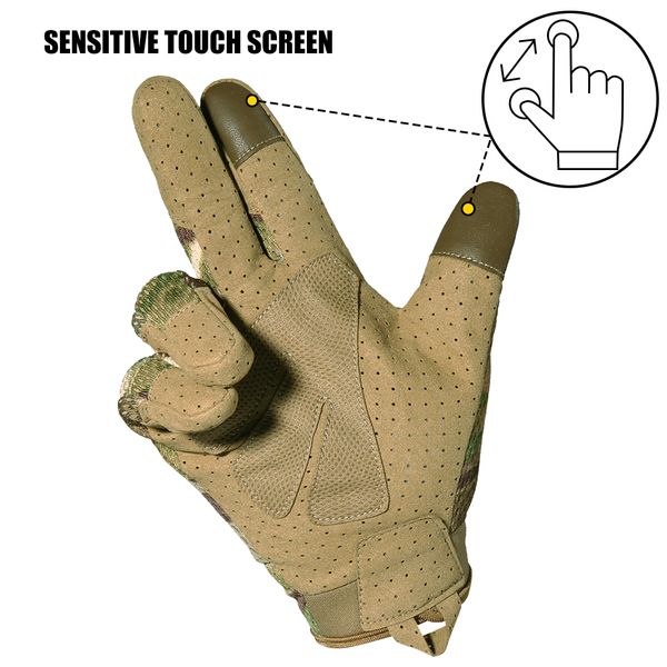 

touch screen multicam tactical full finger gloves army military airsoft paintabll shooting drive work protection gear men womeng, Blue;gray