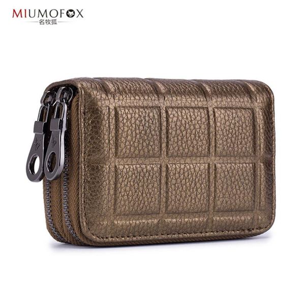 

card holders fashion plaid cow leather business holder id men women case cover coin wallet box cardholder porte carte w282, Brown;gray