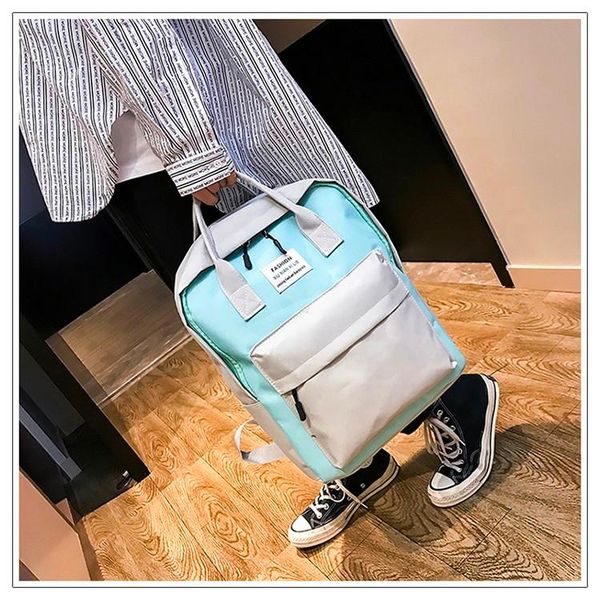 

outdoor bags contrasting color korean women's bag shoulder diagonal small student backpack large
