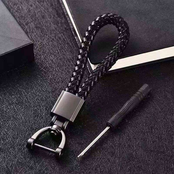 

keychains womens hand woven leather rope key ring, horseshoe fashion accessories, car buckle, gifts, Silver
