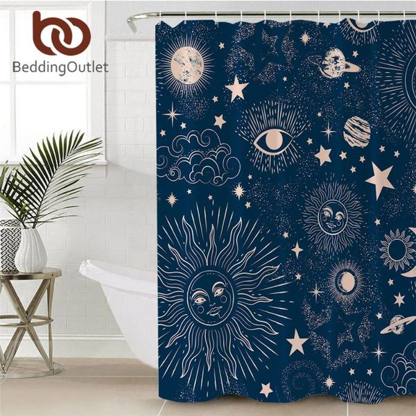 

beddingoutlet witchcraft shower curtain moon and sun polyester waterproof galaxy bath celestial tenda doccia 1pc curtains