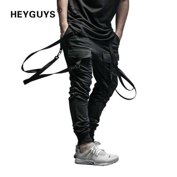 Heyguys Kuru erkek Pantolon Cep Tam Boy Erkekler Hiphop Joggers Pantolon Artı Boyutu Pantolon Erkekler Kemer Kadın Streetwear 210707