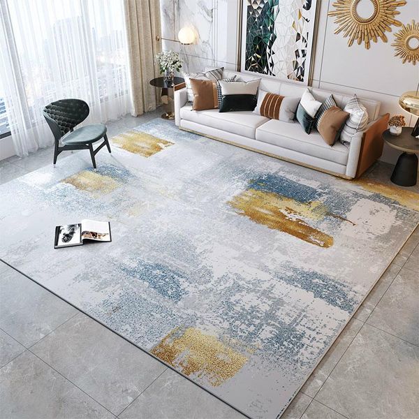 

carpets ink drawing yellow blue living room carpet big size rug soft bedroom decor home thick sofa floor mat nordic abstract