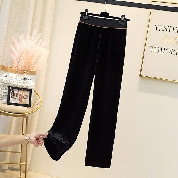 

women's pants & capris 2021 winter vintage streetwear plus size clothes high waisted corduroy joggers baggies bottoms for women, Black;white