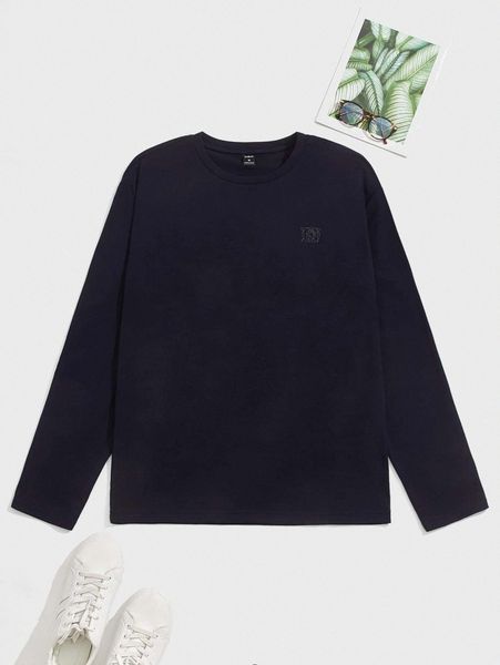 

men graphic print drop shoulder lounge 52uc#, Black;brown