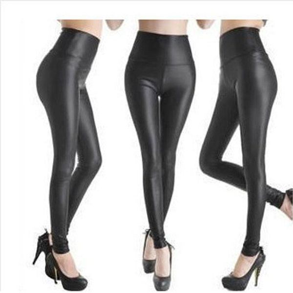 

legging punk black skinny pants fashion high waist stretch plus size push up leggins women's leggings