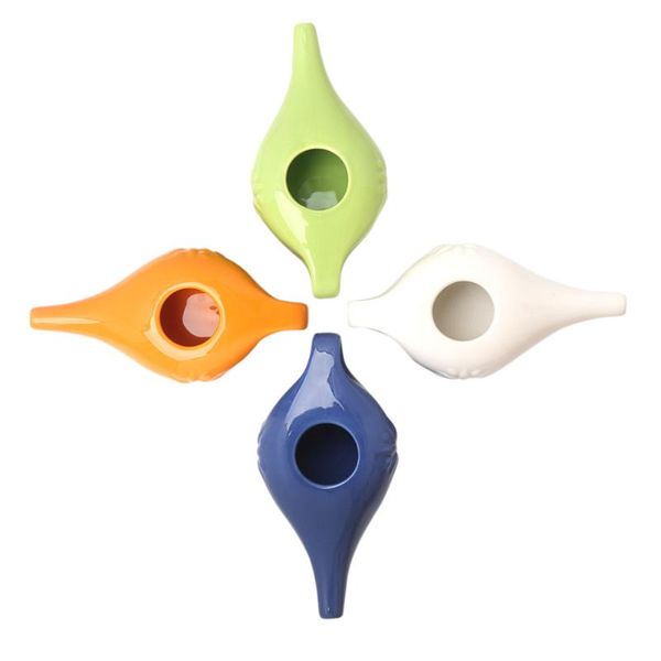 

portable ceramic neti pot nose washing kit comfortable spout for sinus rhinitis allergy accessories