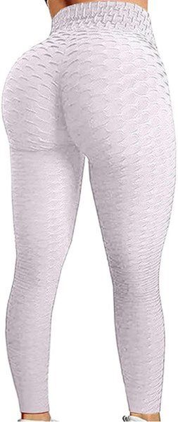 

shaping famous tiktok leggings yoga pants for women high waist tummy control booty bubble hip lifting workout running tights 05, White;red