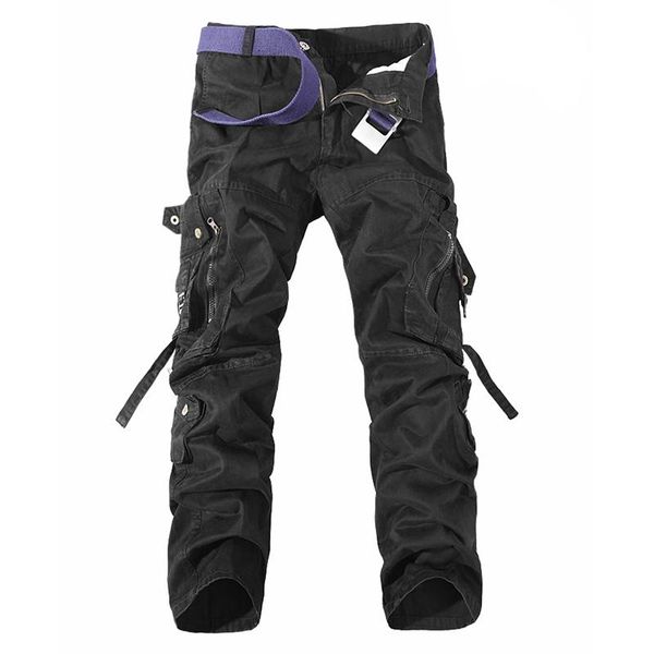 

men's pants casual men military tactical joggers camouflage cargo multi-pocket fashions black army trousers