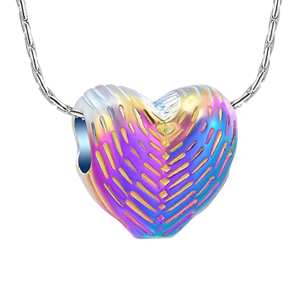 

cremation jewelry heart urn necklace for ashes keepsake memorial pendant necklaces, Silver
