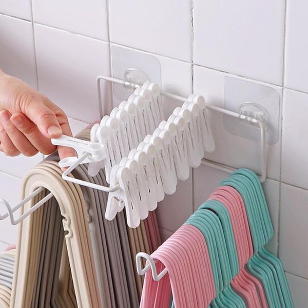 

hangers & racks 1pcs multi-port support for clothes drying rack multifunction iron hanger storage