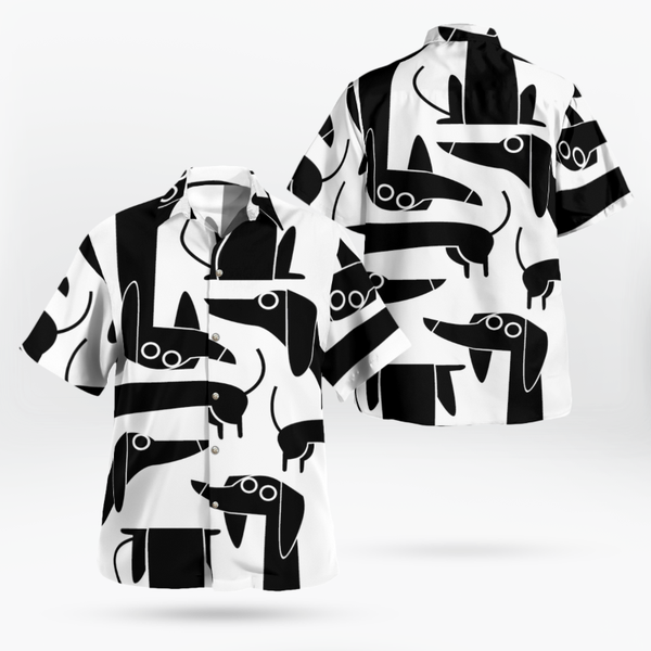 

men's casual shirts 2021 3d printing dog hawaii anime men summer short-sleeved beach shirt oversize camisa masculina 5xl-111, White;black