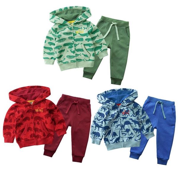 

clothing sets baby boys children winter cotton clothes kid long sleeves coat pants hooded trousers 2-piece suits outfit set, White