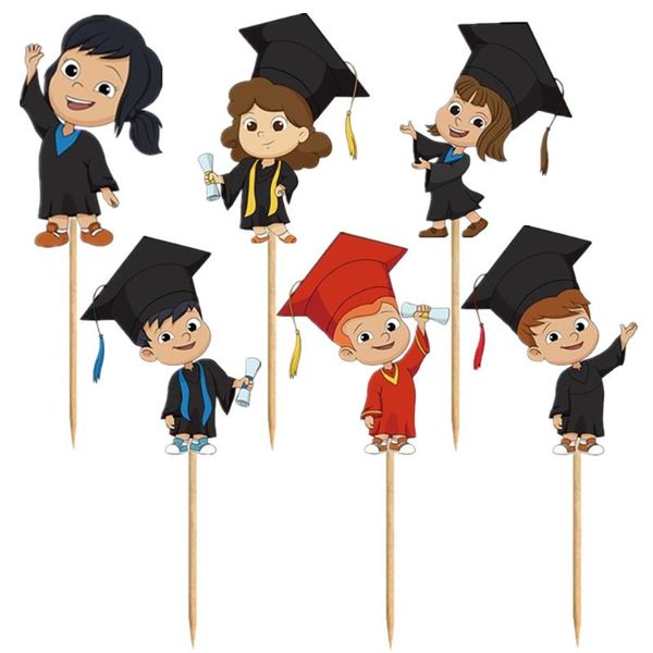 

party hats 60pcs lovely cartoon cake ers picks decorations (assorted color)