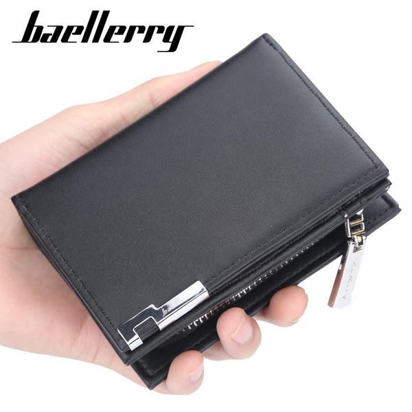 

wallets baellerry brand pu leather men wallet with card holder man luxury short purse zipper casual standard, Red;black
