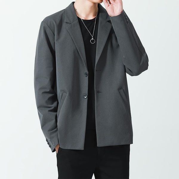 

men's suits & blazers loose solid color fashion comfortable casual thin small suit 2021 autumn japanese business jacket, White;black