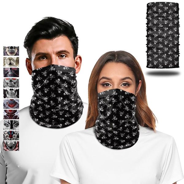 

summer outdoor sports scarf bandana neck gaiter sun protection camping cycling fishing men women balaclava headband face mask caps & masks, Black