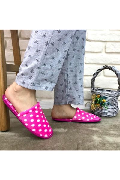 

slippers women's pink polka dot home slipper, Black