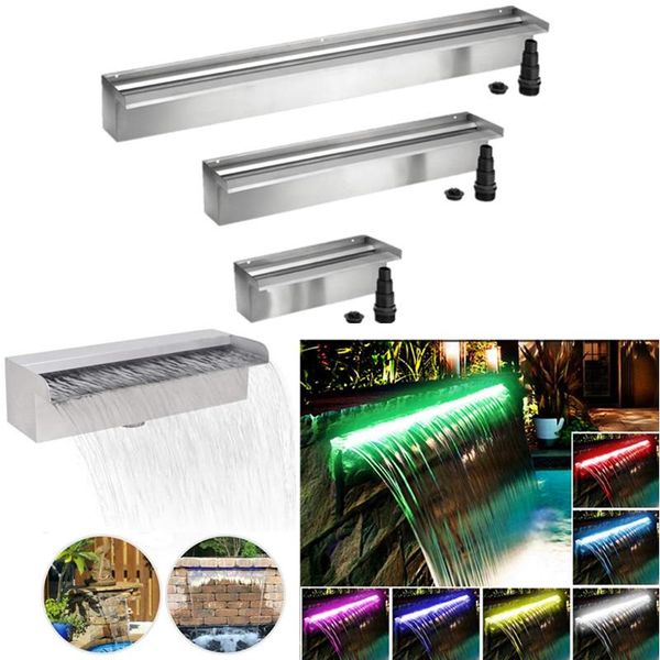 

stainless steel 304 swimming pool water curtain gardening outdoor wall fountain waterfalls fish pon waterfall out of the trough decorations