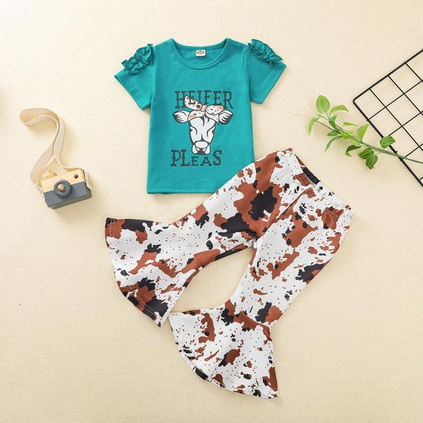

clothing sets infant born baby girl summer clothes letter short sleeve t-shirt floral flare pants leggings children's, White