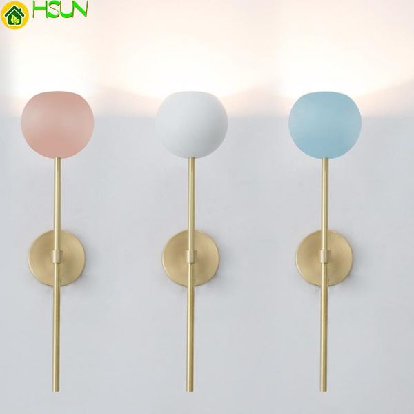 

glass led wall lamp nordic modern ball decor bathroom mirror beside light home living room bedroom wandlamp lamps