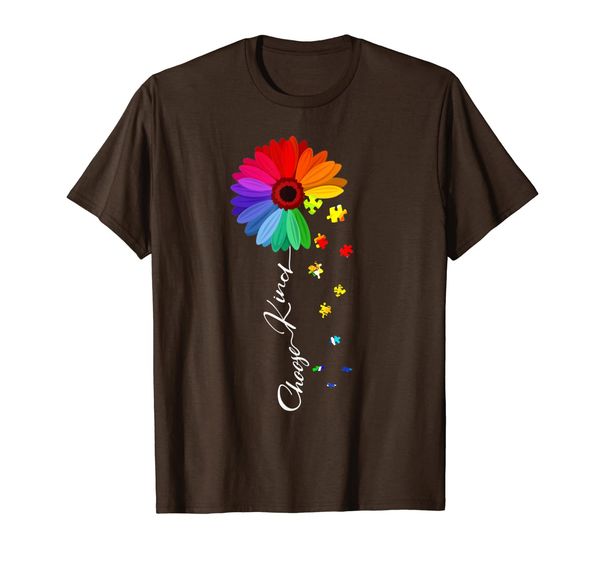 

choose kind autism awareness jigsaw puzzle daisy flower gift t-shirt, White;black