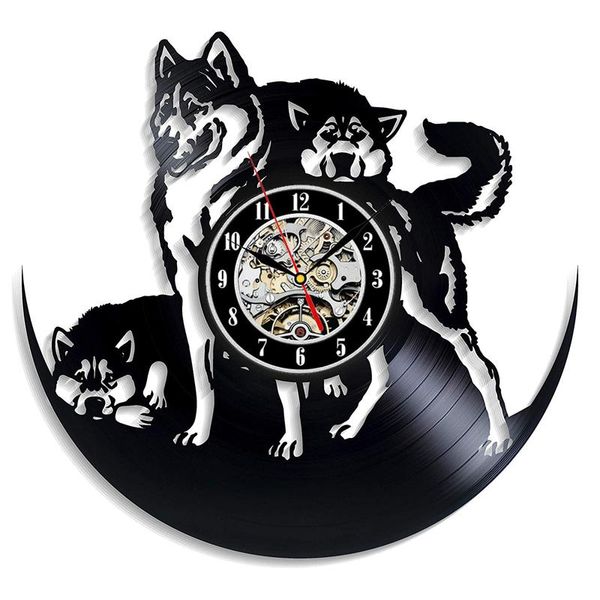 

wall clocks i love dog animals clock cute puppy record modern design pet store art gift for lovers