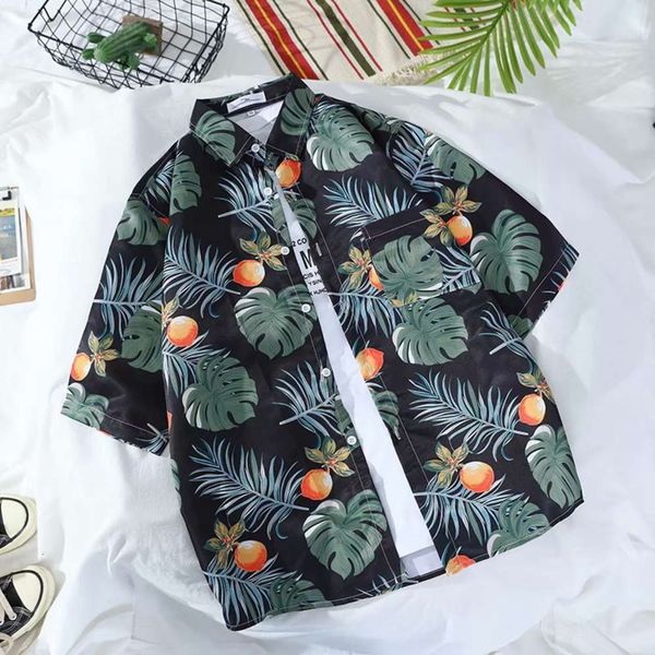 

men's casual shirts shirtcuban oil painting full print shirt hawaii relaxed casual couple short sleeve inch fashion pa28, White;black