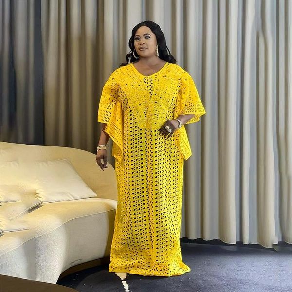 

ethnic clothing african dresses for women v-neck polyester plus size yellow white long dress maxi clothes, Red