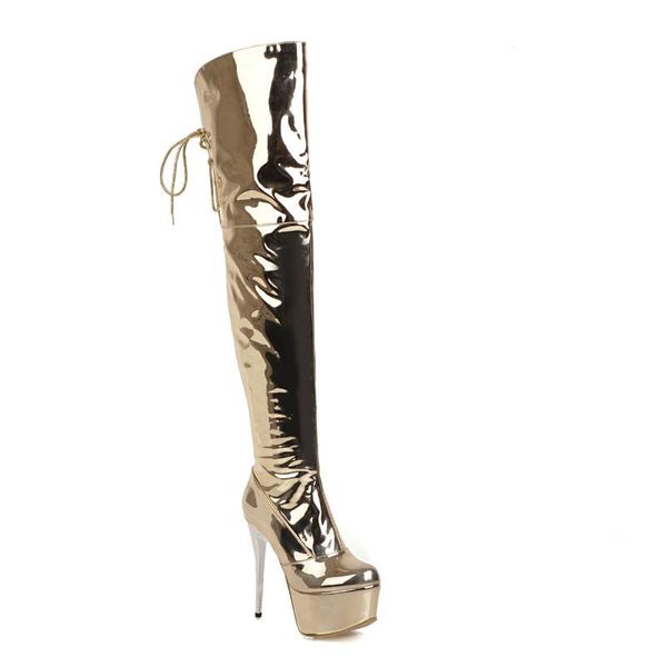 

boots 2021 slim-heeled waterproof platform women's, Black