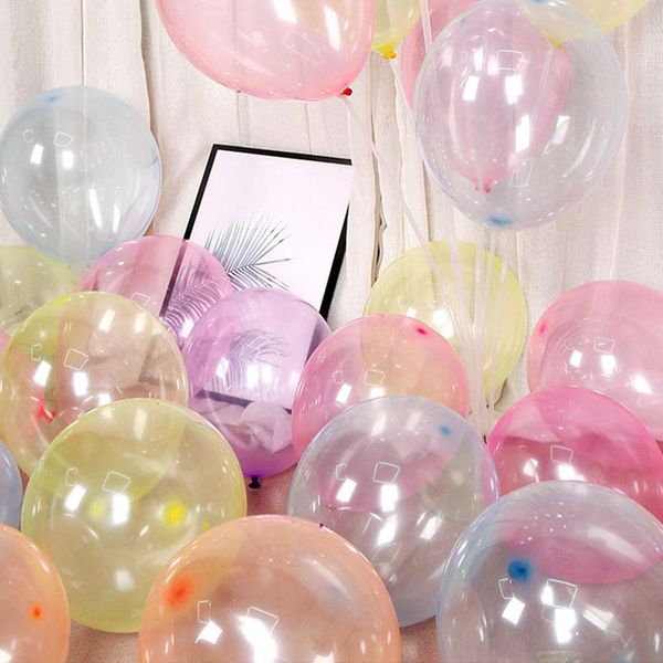 

party decoration 10pcs colorful crystal balloon transparent clear bobo balloons baby shower birthday supplies wedding decor latex globos