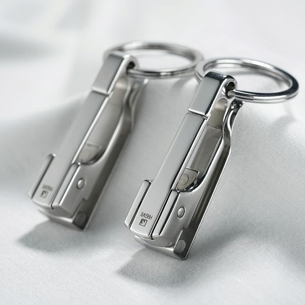 

304 stainless steel car key chain belt waist hanging simple men keychain buckle key ring holder fathers day gift, Silver