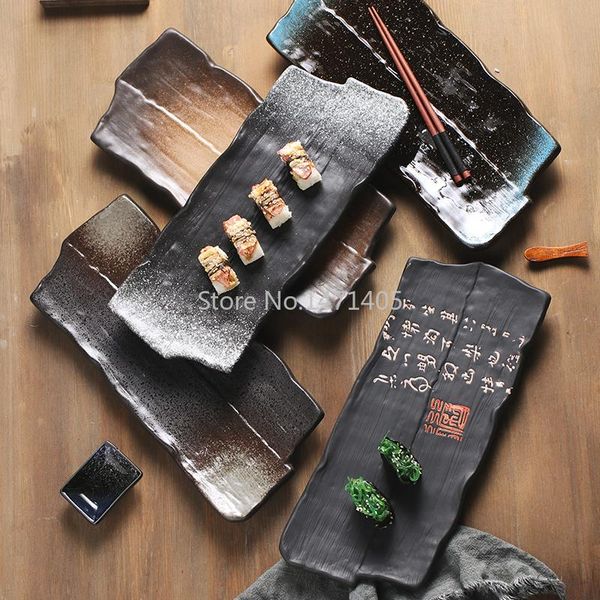 

dishes & plates creative tableware japanese cuisine sushi plate large restaurant long rectangular ceramic dessert flat
