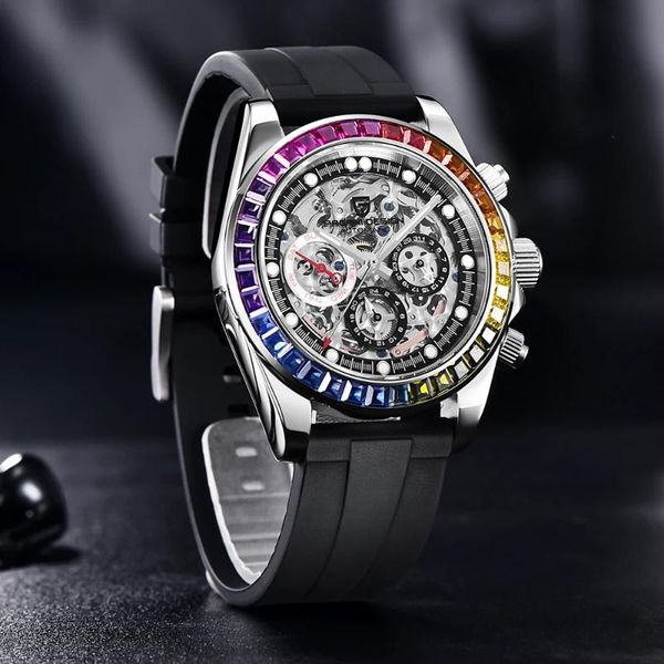 

wristwatches pagani design automatic men mechanical wrist watch stainless steel waterproof luxury brand sapphire glass men's gift, Slivery;brown