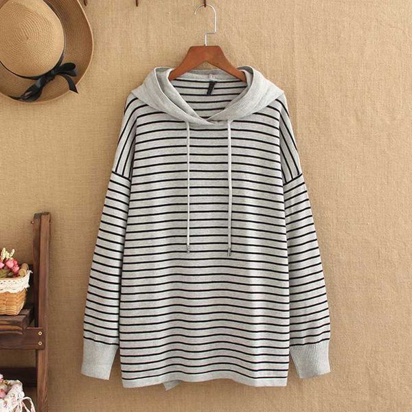 

plus size t-shirt winter sweater for women large loose thin hooded jacket increase autumn long-sleeved