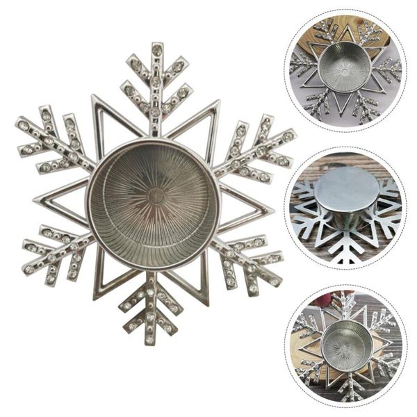

1pc christmas candlestick metal candle holder snowflake shape aroma cup candles