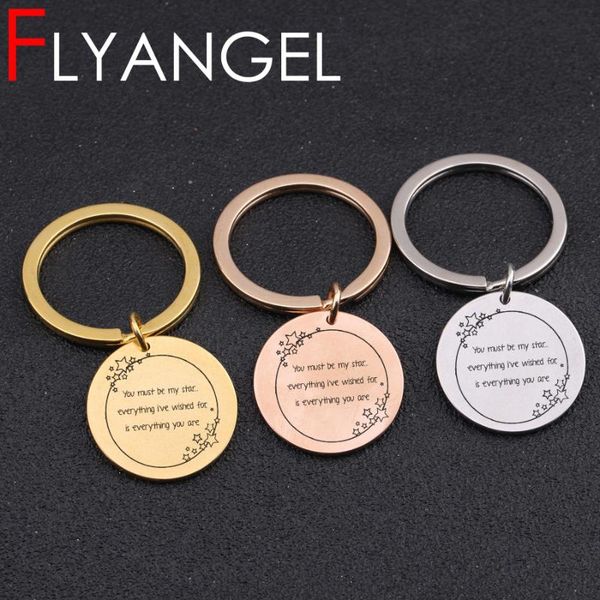 

keychains design stamped key chain you must be my star everything wish for cut bag charm girlfriend gifts holder, Silver